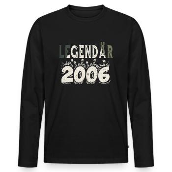 Legendär 2006 - Männer Premium Bio Langarmshirt - Schwarz - Vorne - Nico (187cm)