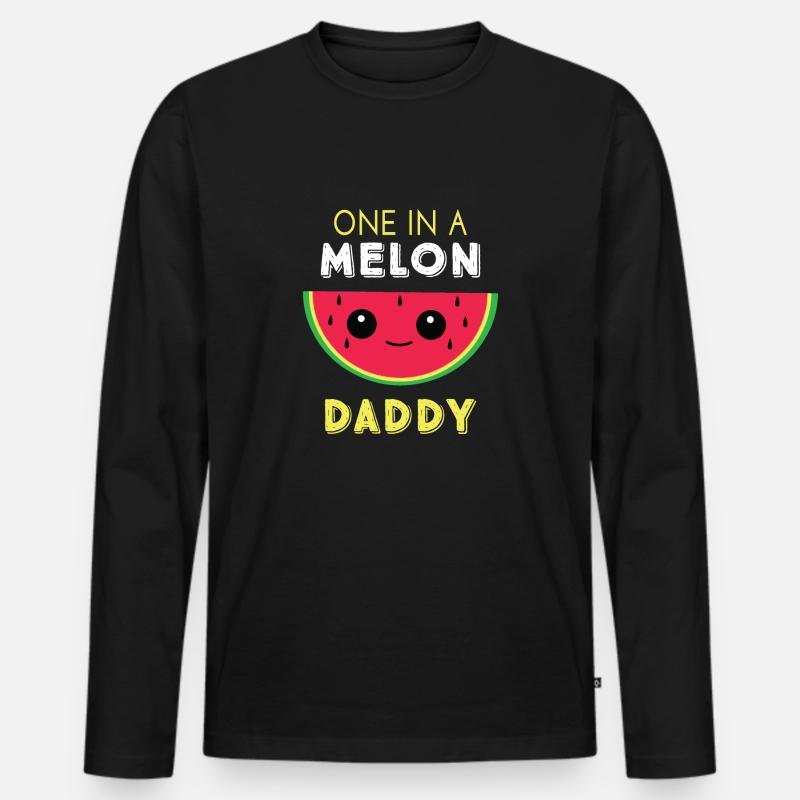 Eins in einem Melonen-Daddy - Männer Premium Bio Langarmshirt - Schwarz