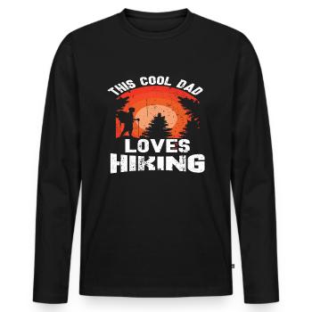 This cool Dad loves Hiking - Men's Premium Organic Long Sleeve Shirt - black - Front - Nico (187cm)