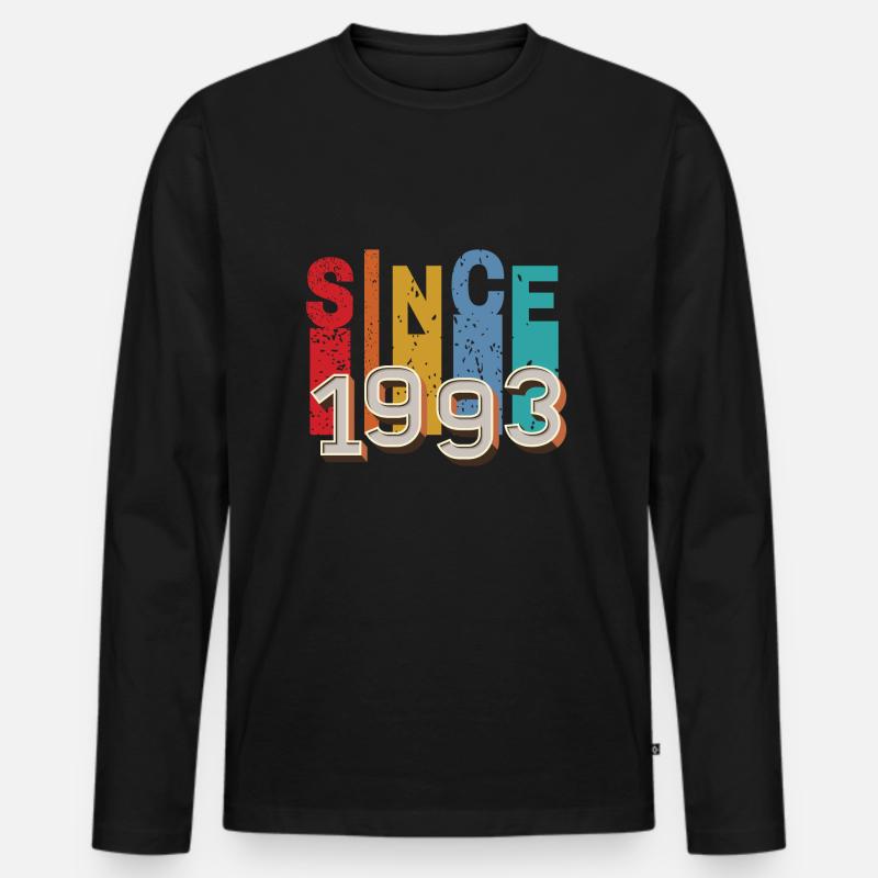 Seit 1993 retro - Männer Premium Bio Langarmshirt - Schwarz