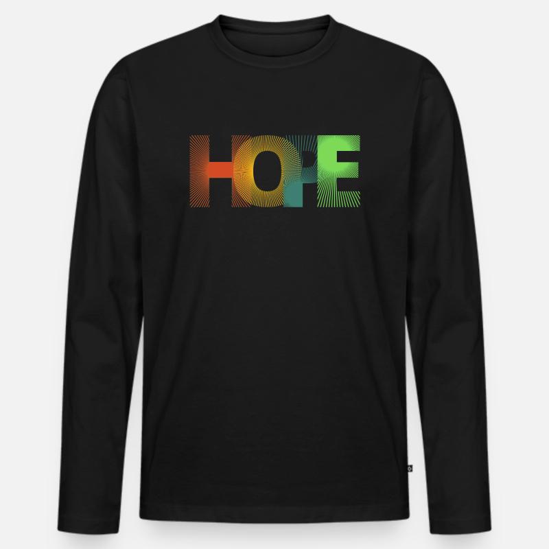Hope - Männer Premium Bio Langarmshirt - Schwarz