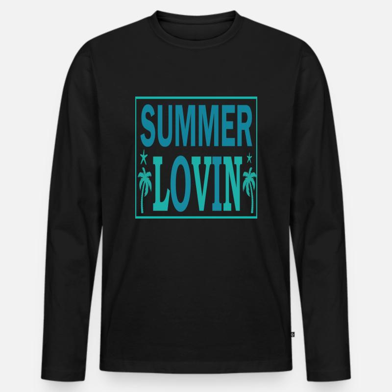 Summer Lovin - Männer Premium Bio Langarmshirt - Schwarz