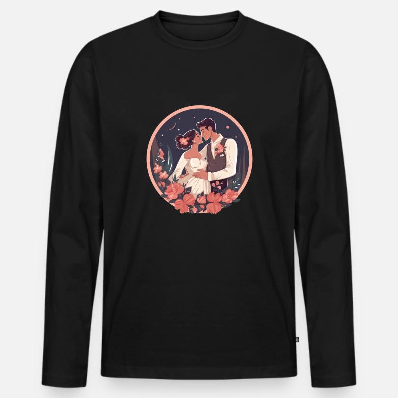 Ehepaar - Männer Premium Bio Langarmshirt - Schwarz