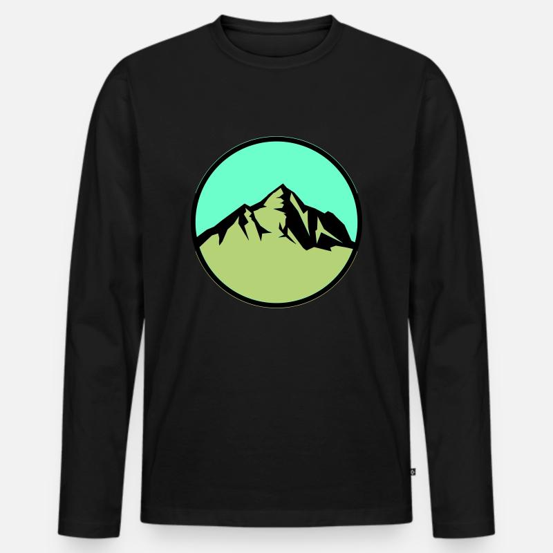 berge - Männer Premium Bio Langarmshirt - Schwarz