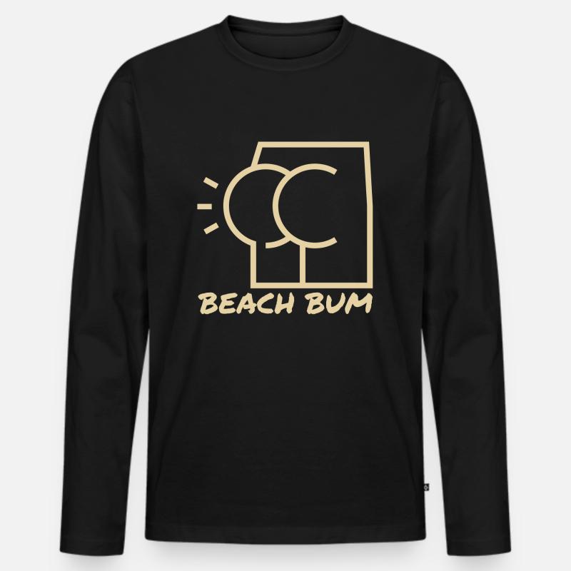 Strand-Hintern - Männer Premium Bio Langarmshirt - Schwarz