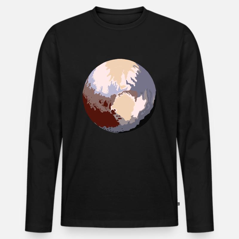 Pluto - Zwergplanet - Männer Premium Bio Langarmshirt - Schwarz