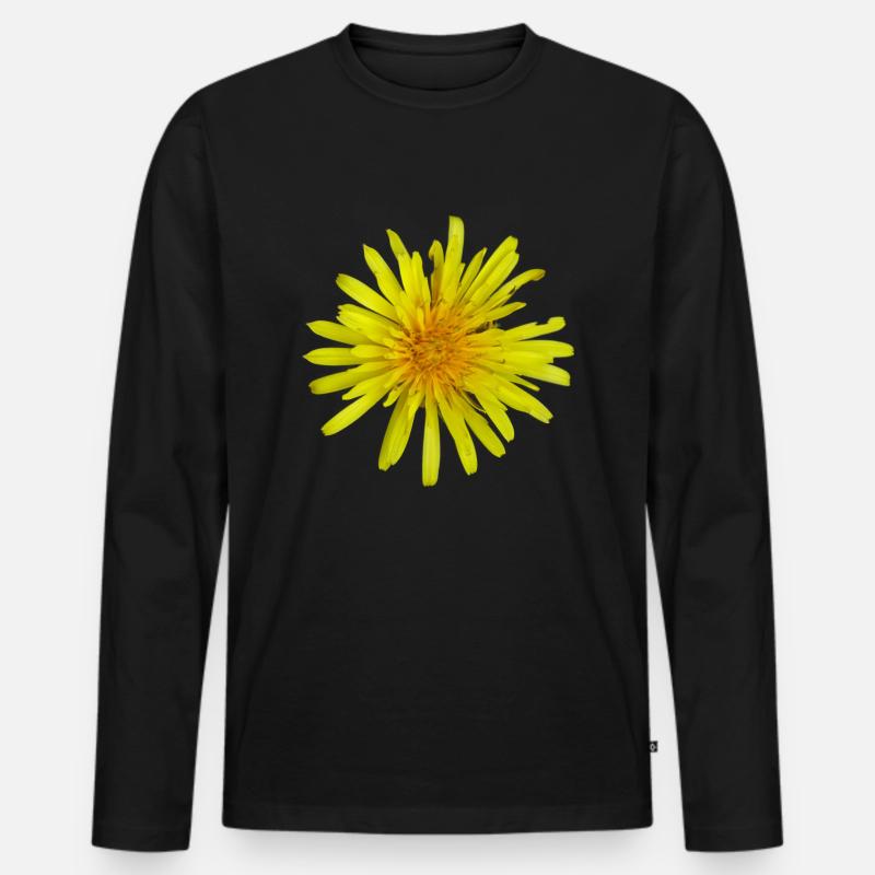 Wiesenpippau Löwenzahn - Männer Premium Bio Langarmshirt - Schwarz