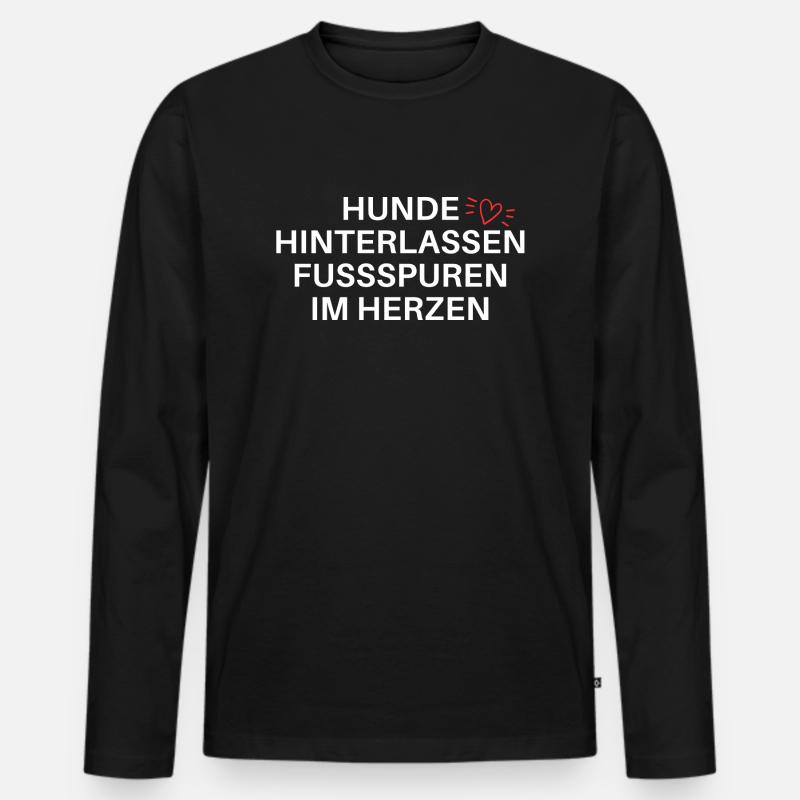 Hundespruch Hundeliebe - Männer Premium Bio Langarmshirt - Schwarz