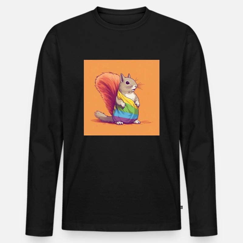 Pride LGBT Eichhörnchen - Männer Premium Bio Langarmshirt - Schwarz
