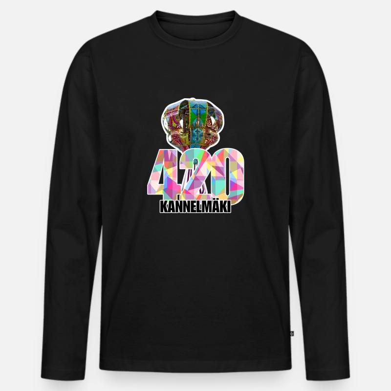 420 Kannelmäki - Männer Premium Bio Langarmshirt - Schwarz