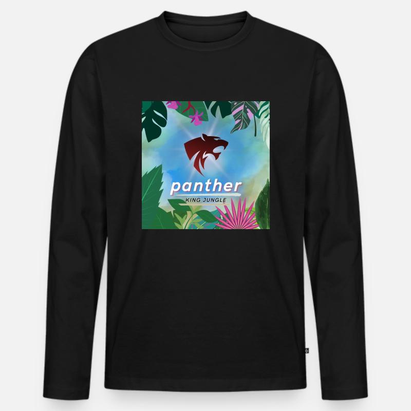 Panther king jungle - Männer Premium Bio Langarmshirt - Schwarz