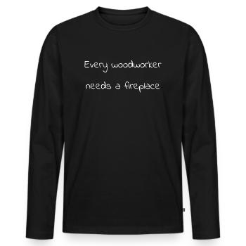 Lumberman Funny Carpenter Quotes Gift Idea - Men's Premium Organic Long Sleeve Shirt - black - Front - Nico (187cm)