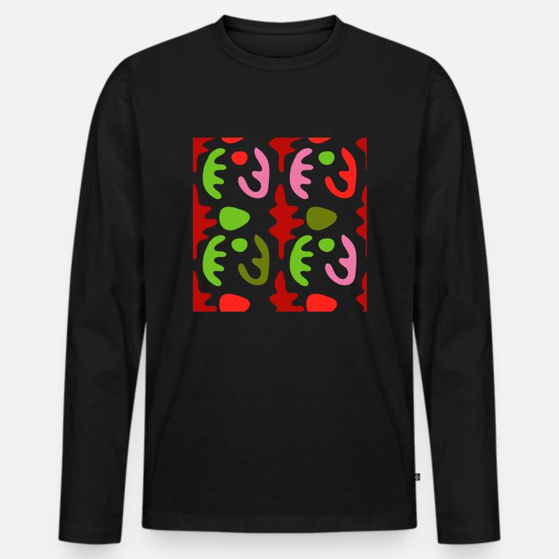 abstrakte, bunte Formen - Männer Premium Bio Langarmshirt - Schwarz
