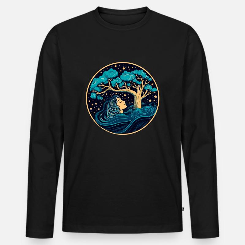 Süße Träume - Männer Premium Bio Langarmshirt - Schwarz