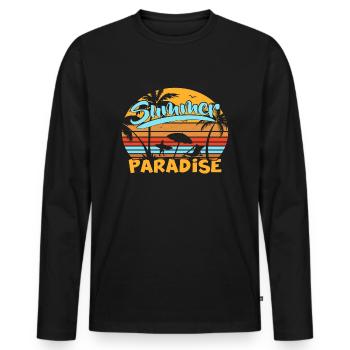 Summer Paradise - Männer Premium Bio Langarmshirt - Schwarz - Vorne - Nico (187cm)