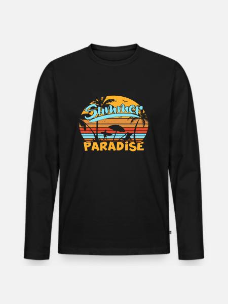 Summer Paradise - Men's Premium Organic Long Sleeve Shirt - black