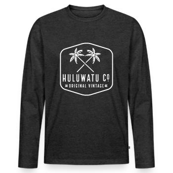 HULUWATU W - Männer Premium Bio Langarmshirt - Anthrazit meliert - Vorne - Nico (187cm)