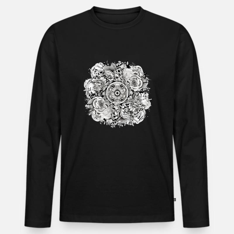 Mandala Zen n°2 - Männer Premium Bio Langarmshirt - Schwarz