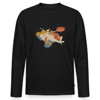 Hélicoptère Hélicoptère Rétro Coloré - T-shirt manches longues Premium bio Homme - noir - Devant - Nico (187cm)