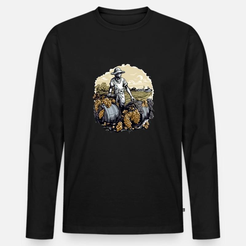 Die altmodische Ernte - Männer Premium Bio Langarmshirt - Schwarz