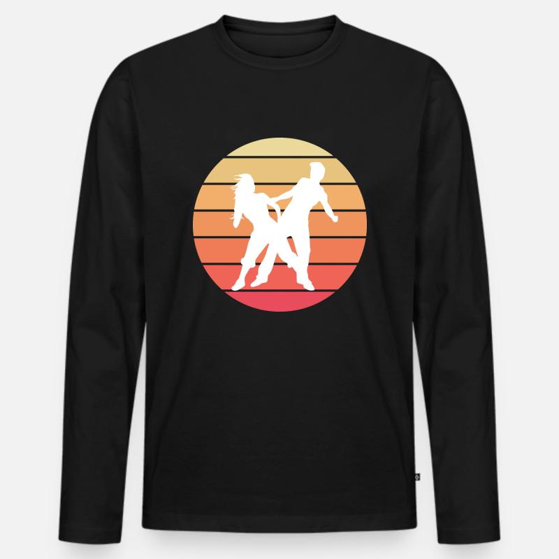 Dancing Dance Music - Männer Premium Bio Langarmshirt - Schwarz