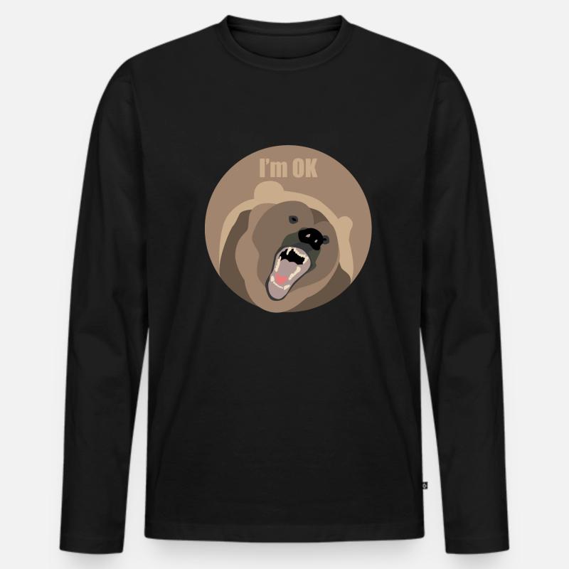 Mir geht es gut - Männer Premium Bio Langarmshirt - Schwarz