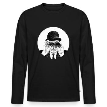 Espion - T-shirt manches longues Premium bio Homme - noir - Devant - Nico (187cm)