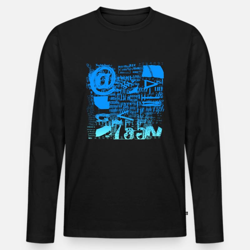 Zeitungsausschnitte Scrapbook Zeitschriften Alphabet Code - Männer Premium Bio Langarmshirt - Schwarz