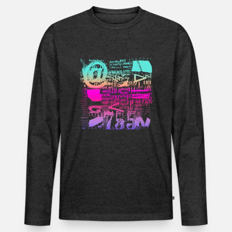 Newspaper Clipps Scrapbook Magazines Alphabet Code Men's Premium Organic Long Sleeve Shirt