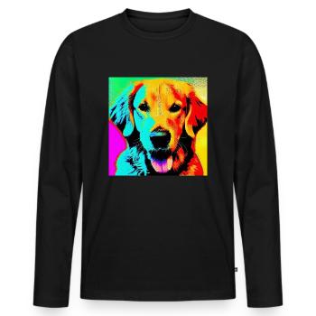 Golden retriever - T-shirt manches longues Premium bio Homme - noir - Devant - Nico (187cm)