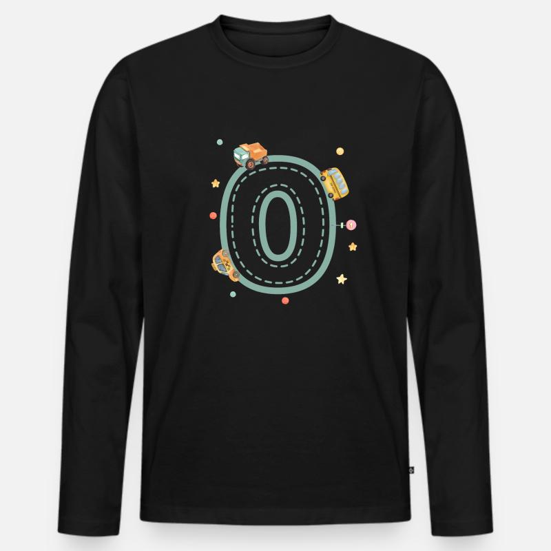 Brief oder Fahrzeug - personalisiertes Kindergeschenk - Männer Premium Bio Langarmshirt - Schwarz