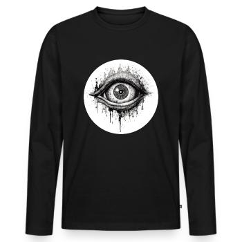 Oeil - T-shirt manches longues Premium bio Homme - noir - Devant - Nico (187cm)