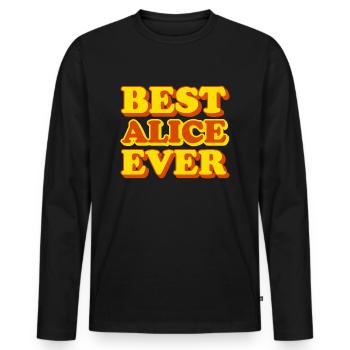 Alice's First Name Funny Gift - Men's Premium Organic Long Sleeve Shirt - black - Front - Nico (187cm)