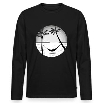 PARADIES - Männer Premium Bio Langarmshirt - Schwarz - Vorne - Nico (187cm)