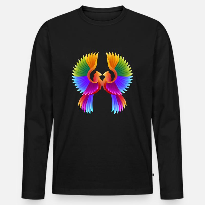Phönix der Herzen - Männer Premium Bio Langarmshirt - Schwarz
