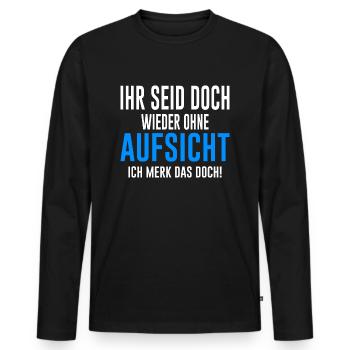 Lehrer Lustiger Spruch Erzieher Beruf - Männer Premium Bio Langarmshirt - Schwarz - Vorne - Nico (187cm)