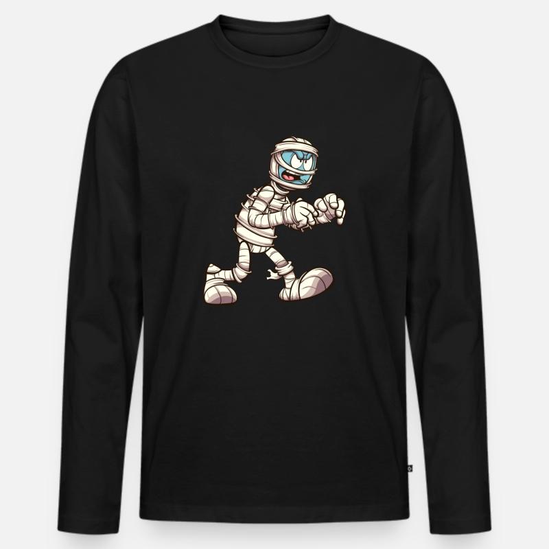 Wandelnde Mumie - Männer Premium Bio Langarmshirt - Schwarz