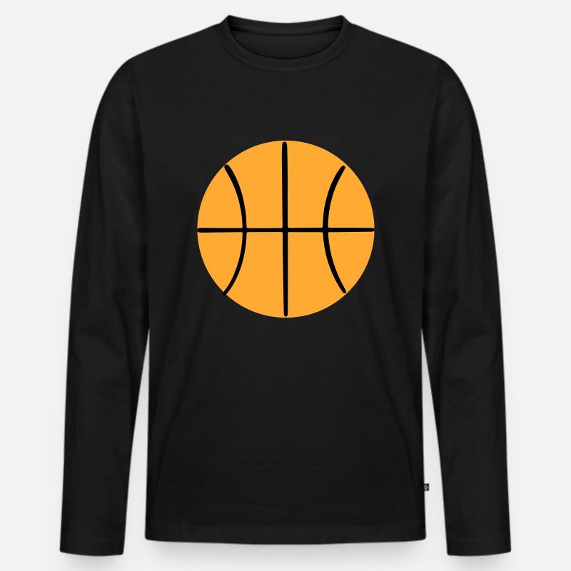 Basketball 14 - Männer Premium Bio Langarmshirt - Schwarz