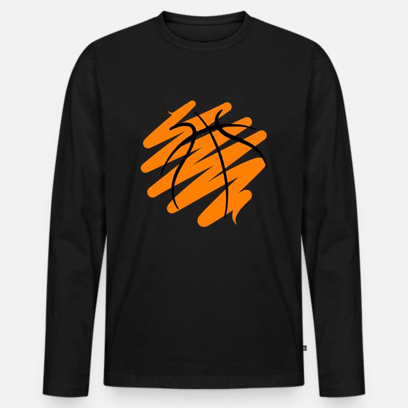 Basketball 64 - Männer Premium Bio Langarmshirt - Schwarz