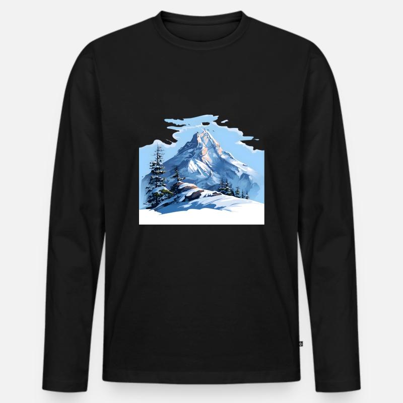 Echte Wintergefühle - Männer Premium Bio Langarmshirt - Schwarz