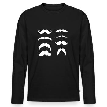 Miscellaneous and varied whiskers - Men's Premium Organic Long Sleeve Shirt - black - Front - Nico (187cm)