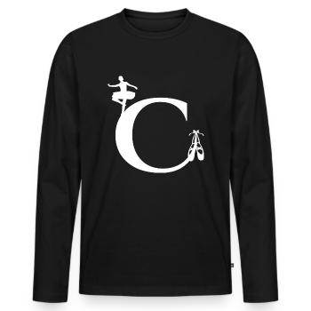 Buchstabe c Ballerina - Männer Premium Bio Langarmshirt - Schwarz - Vorne - Nico (187cm)