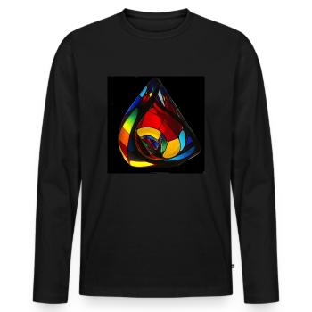 Kleinsche Flasche -05- - Männer Premium Bio Langarmshirt - Schwarz - Vorne - Nico (187cm)