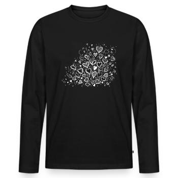 Bouquet d’idole de cœur - T-shirt manches longues Premium bio Homme - noir - Devant - Nico (187cm)
