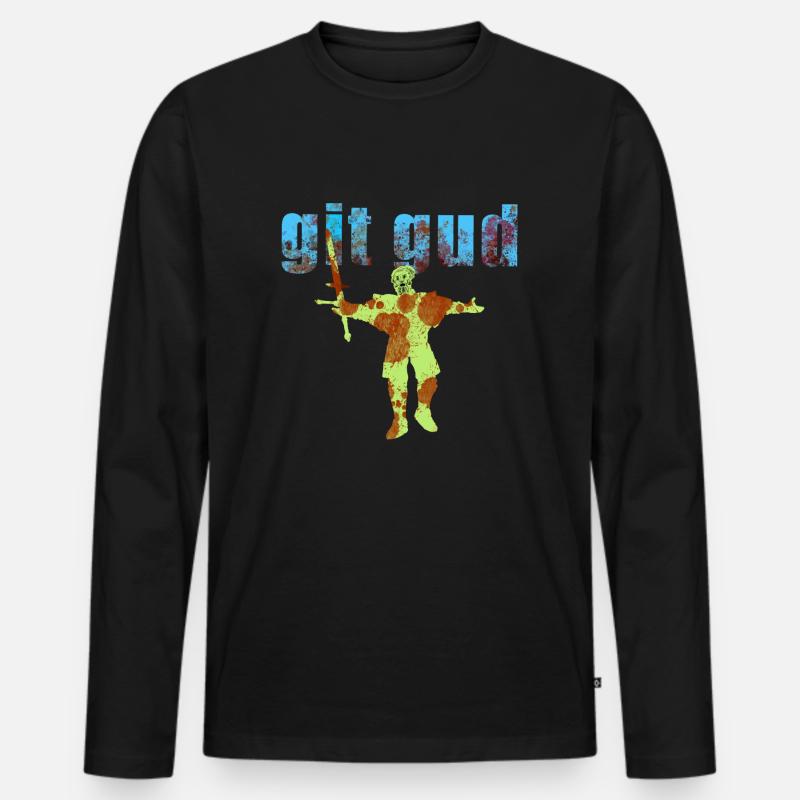 GitGud - Männer Premium Bio Langarmshirt - Schwarz