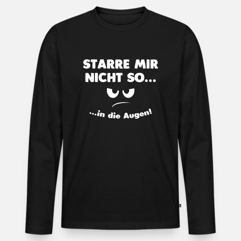 Die Augen... - Männer Premium Bio Langarmshirt - Schwarz