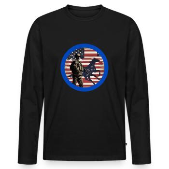 Vétérans,ancien combattant,armistice,us army,navy, - T-shirt manches longues Premium bio Homme - noir - Devant - Nico (187cm)