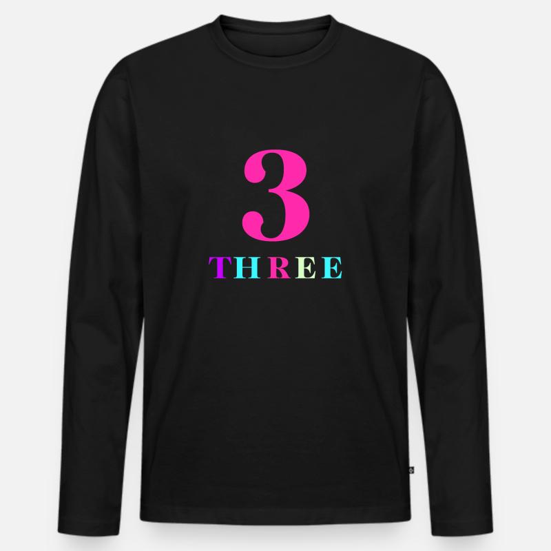 Drei-3-jähriges Jubiläum - Männer Premium Bio Langarmshirt - Schwarz