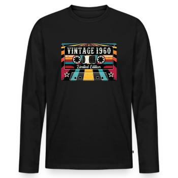 Vintage 1960 Limited Edition - Men's Premium Organic Long Sleeve Shirt - black - Front - Nico (187cm)