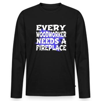 carpenter work tshirts logging - Männer Premium Bio Langarmshirt - Schwarz - Vorne - Nico (187cm)